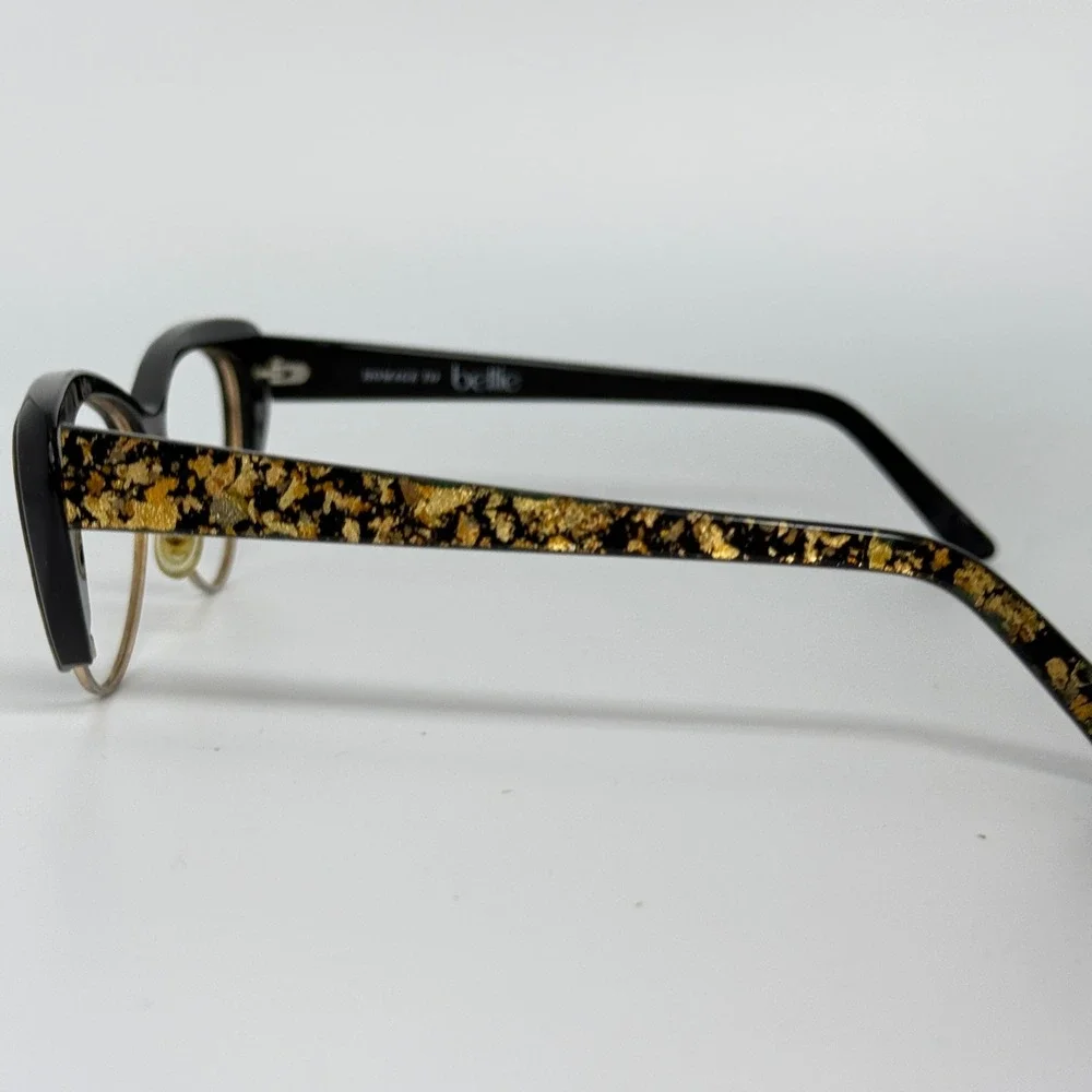 Andy‎ Wolf 5002 Homage to Bettie Cat Eye Eyeglasses Gold Flake Black 54-12 21621